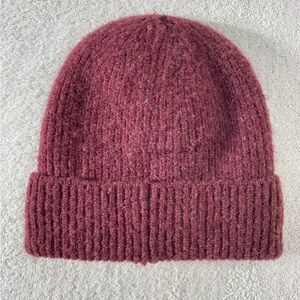 5/$25 Burgundy Knit Fleece Lined Toque Beanie Winter Hat